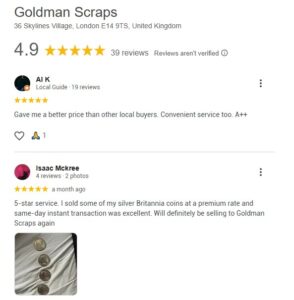 sell gold and silver in London reviews