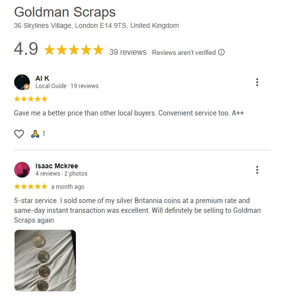 sell gold and silver in London reviews