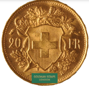 1949 20 swiss franc gold coin