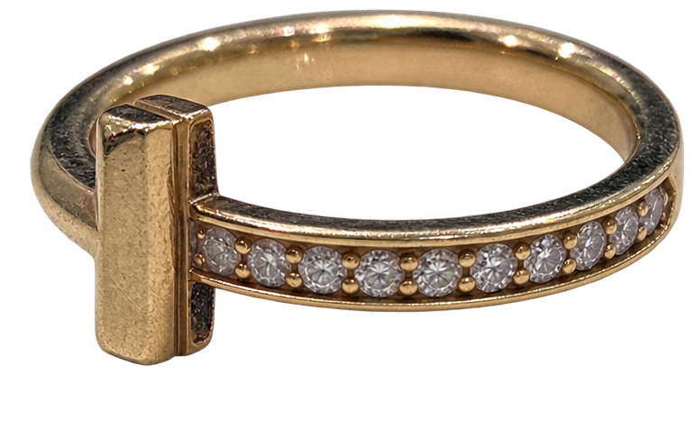 Tiffany T Ring 18k Rose Gold Diamonds - Image 2