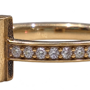 Tiffany T Ring 18k Rose Gold Diamonds