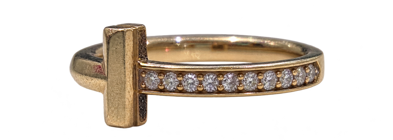 Tiffany T Ring 18k Rose Gold Diamonds